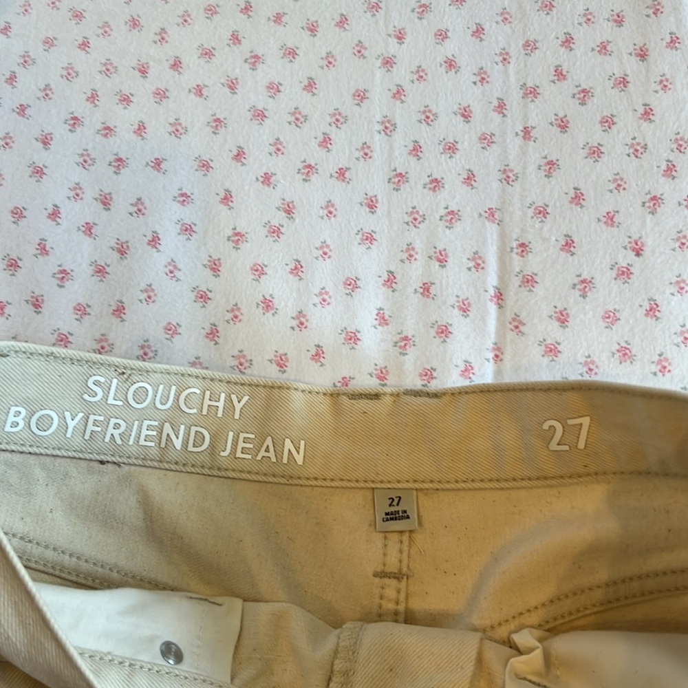 J. Crew Slouchy Boyfriend Jean in Ecru - Picture 5 of 5